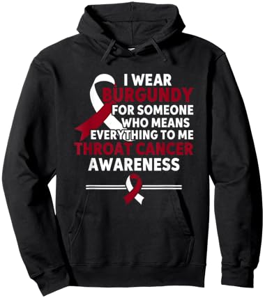 Throat Cancer Awareness I Wear Burgundy Throat Cancer Hoodie - Hoodie | Black