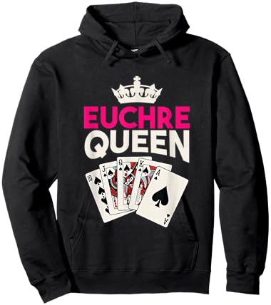 Euchre Player Card Game Lover Euchre Playing Euchre Queen Hoodie - Hoodie | Black