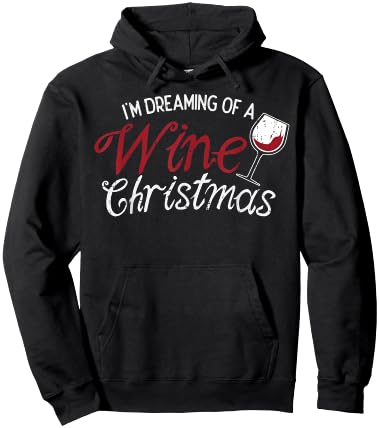 Im Dreaming Of A Wine Christmas Shirt Drinking Glass Hoodie - Hoodie | Black
