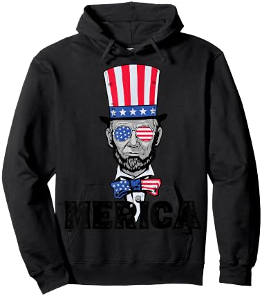 4th of July Abe Lincoln Merica BZR Funny Kids Hoodie - Hoodie | Black