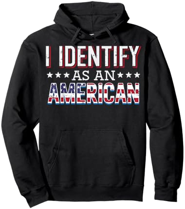 4th July I Identify As American Flag Patriot Men Women Kids Hoodie - Hoodie | Black