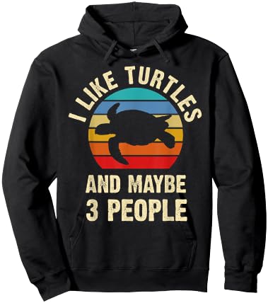 I like Turtles and maybe 3 people funny vintage theme gift Hoodie - Hoodie | Black