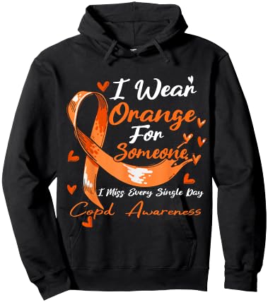 I Wear Orange For Someone COPD Awareness Orange Ribbon Hoodie - Hoodie | Black