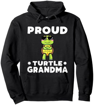 Proud Turtle Grandma Tortoise Lover Hoodie - Hoodie | Black