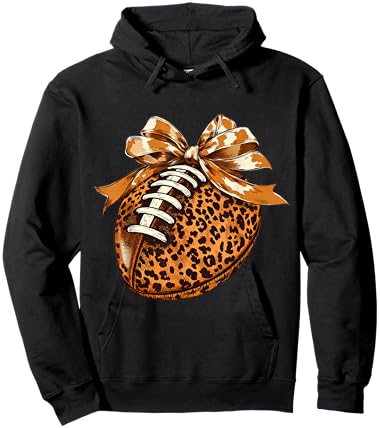 Cute Football Coquette Bow Cute Football Mom Hoodie - Hoodie | Black