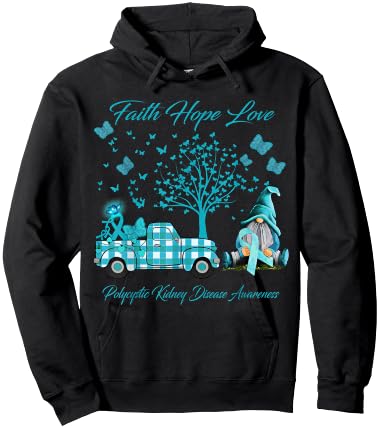 Faith Hope Love Polycystic Kidney Disease Awareness Gifts Hoodie - Hoodie | Black
