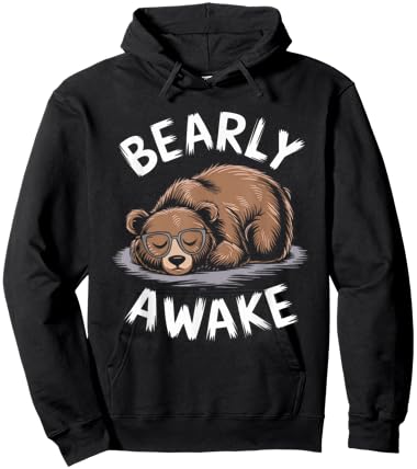 Bear Pajama Bearly Awake Sleep Hoodie - Hoodie | Black