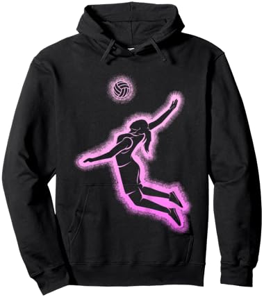 Volleyball Mädchen Damen Schwarz S V-Ausschnitt Kurzarm Klassisch Pull-On 1 Count Hoodie - Hoodie | Black