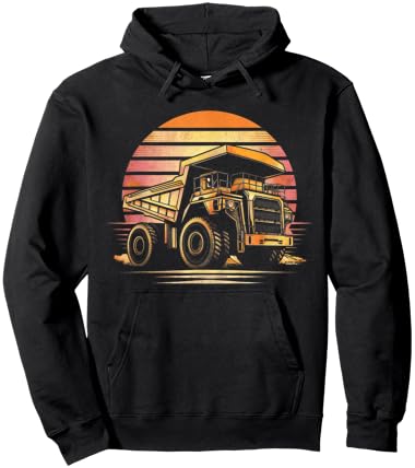 Retro Mining Truck - Mining Truck Driver Mechanic Engineer Hoodie - Hoodie | Black