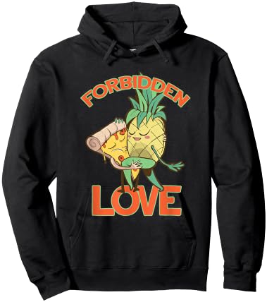Funny Pineapple Pizza Forbidden Love Graphic Design Hoodie - Hoodie | Black