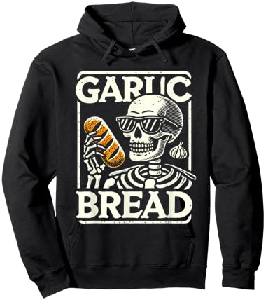 Garlic Bread Skeleton Funny Hoodie - Hoodie | Black