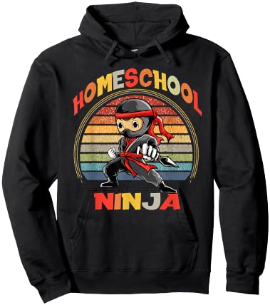 XMP Homeschool Apparel Little Homeschool Ninja - Men's Black Cotton Polyester Short Sleeve - Small Hoodie - Hoodie | Black