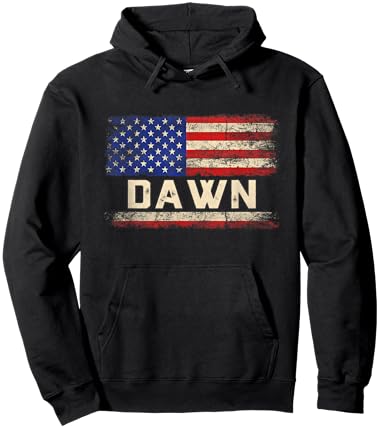 Dawn First Name Shirt Dawn Name American Flag Women Kids Men Hoodie - Hoodie | Black