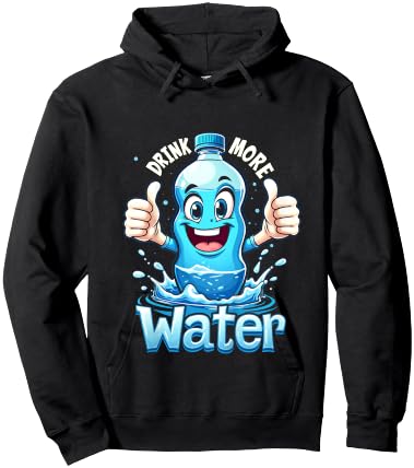 DRINK MORE Water Hydration Fun Hoodie - Hoodie | Black