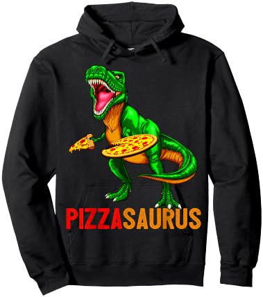 Dinosaur T Rex Pizza Shirt Pizzasaurus Party Gift Men Boys Hoodie - Hoodie | Black