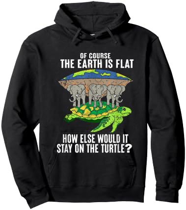Of Course The Earth Is Flat How Would It Stay On The Turtle Hoodie - Hoodie | Black