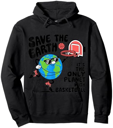 Save Earth Conservation Basketball Player Earth Day Kids Hoodie - Hoodie | Black