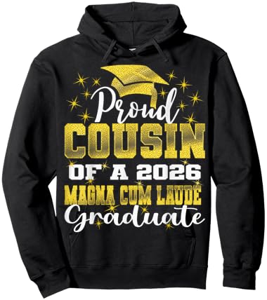 Proud Cousin of 2026 Magna Cum Laude Graduate 26 Hoodie - Hoodie | Black
