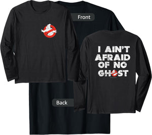 Ghostbusters Front and Back I Ain't Afraid Distressed Movie T-Shirt - T-Shirt | Black
