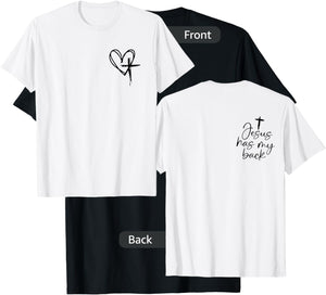 Jesus Has My Back T-Shirt - T-Shirt | Black