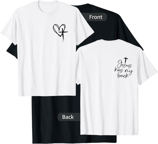 Jesus Has My Back T-Shirt - T-Shirt | Black