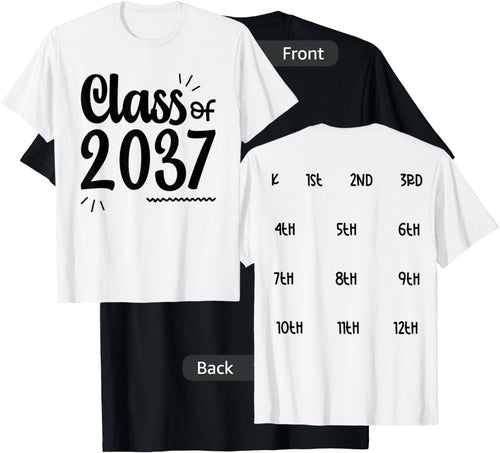 Class of 2037 Grow with Me Handprints On Back K to 12 Grade