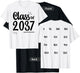 Class of 2037 Grow with Me Handprints On Back K to 12 Grade T-Shirt - T-Shirt | Black