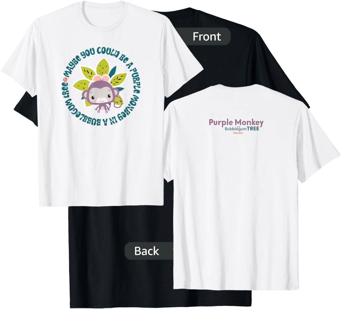 Fisher-Price Purple Monkey - Maybe You Could Be Circle T-Shirt - T-Shirt | Black