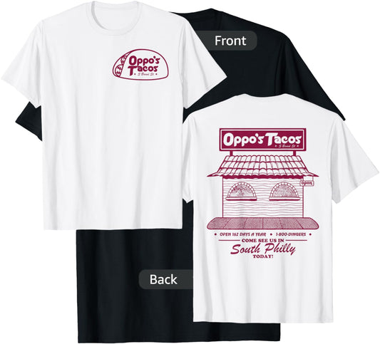 OPPO'S TACOS - Come See Us In South Philly Today T-Shirt - T-Shirt | Black