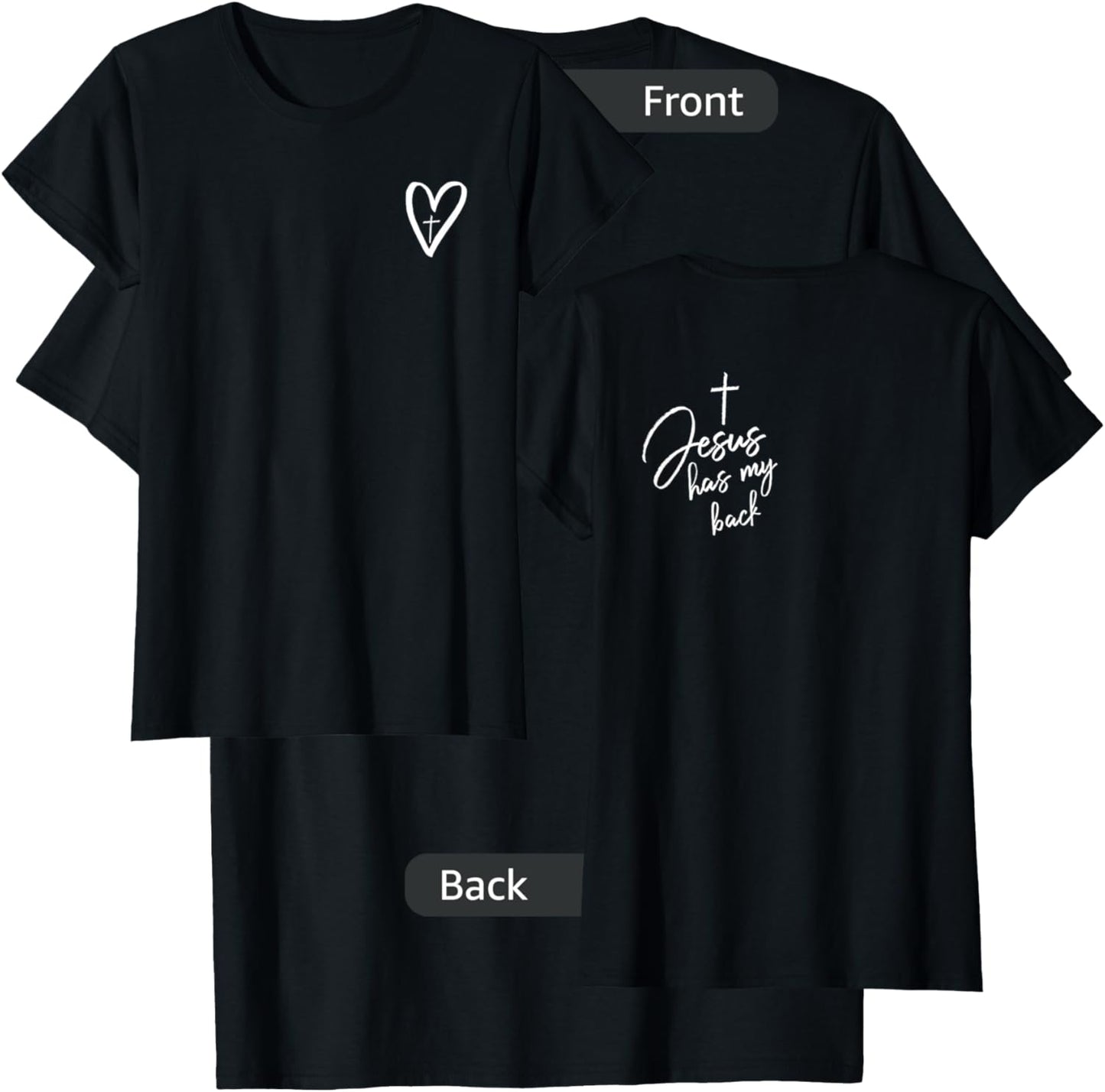 Jesus has my back Christian Mom Jesus Redeemed TWO SIDED T-Shirt - T-Shirt | Black