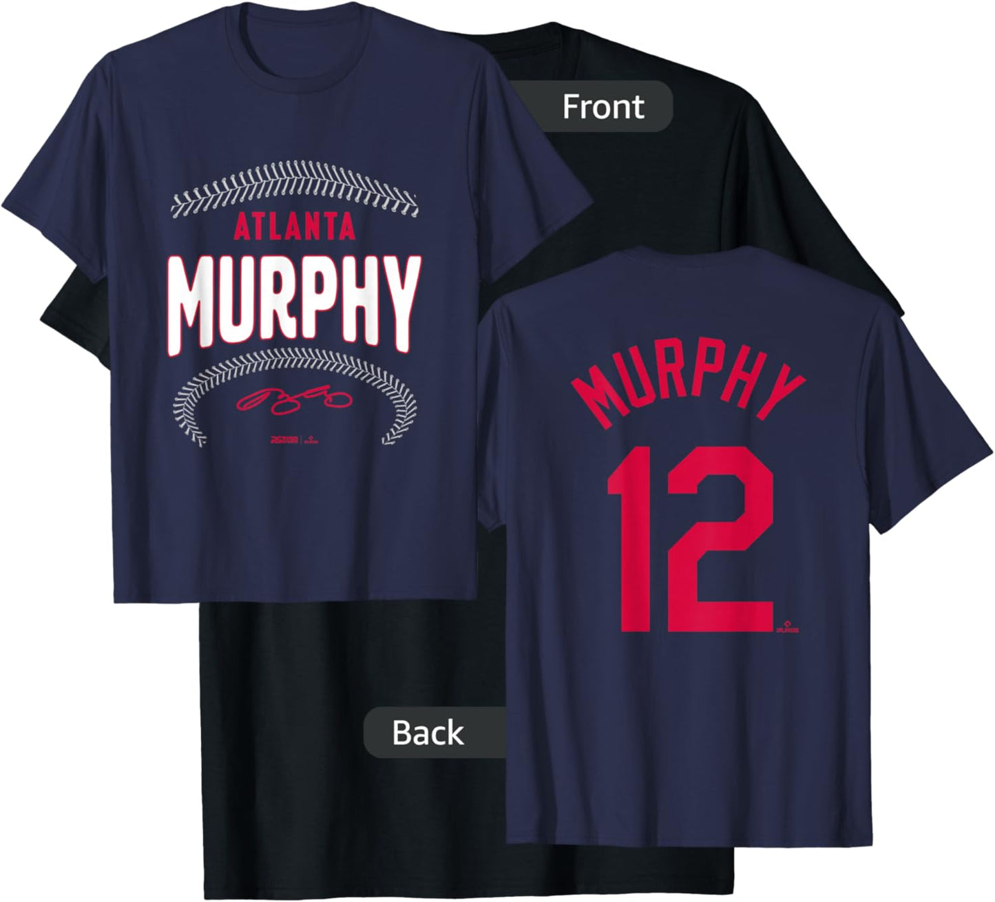 Sean Murphy Atlanta Baseball Name & Number (Front & Back) T-Shirt - T-Shirt | Black