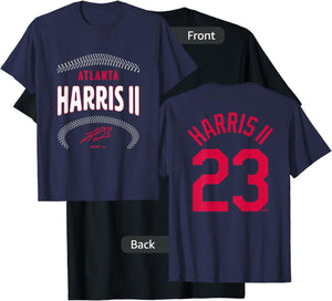 Michael Harris II Atlanta Name & Number (Front & Back) T-Shirt - T-Shirt | Black