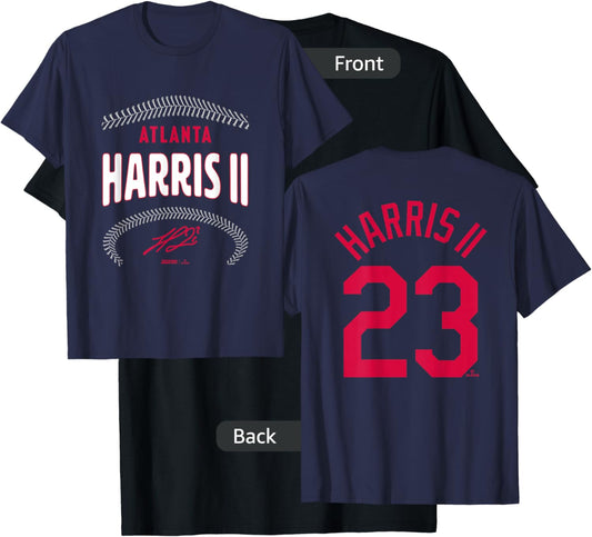 Michael Harris II Atlanta Name & Number (Front & Back) T-Shirt - T-Shirt | Black