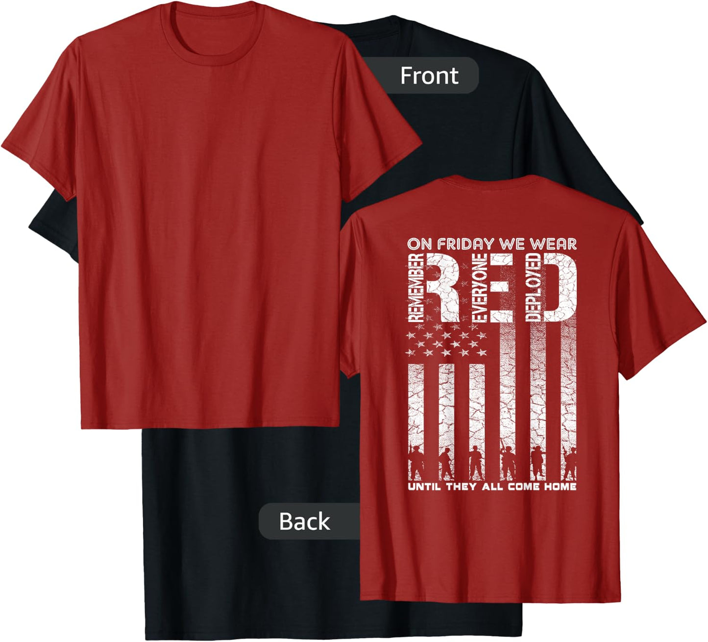 Red Friday Military shirt On Friday We Wear Red Veteran T-Shirt - T-Shirt | Black