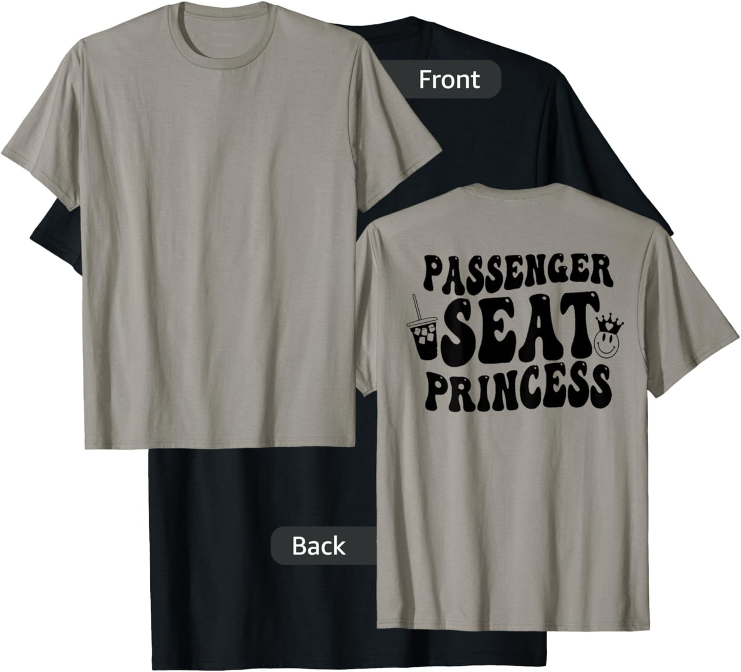 Passenger Seat Princess (on back T-Shirt - T-Shirt | Black