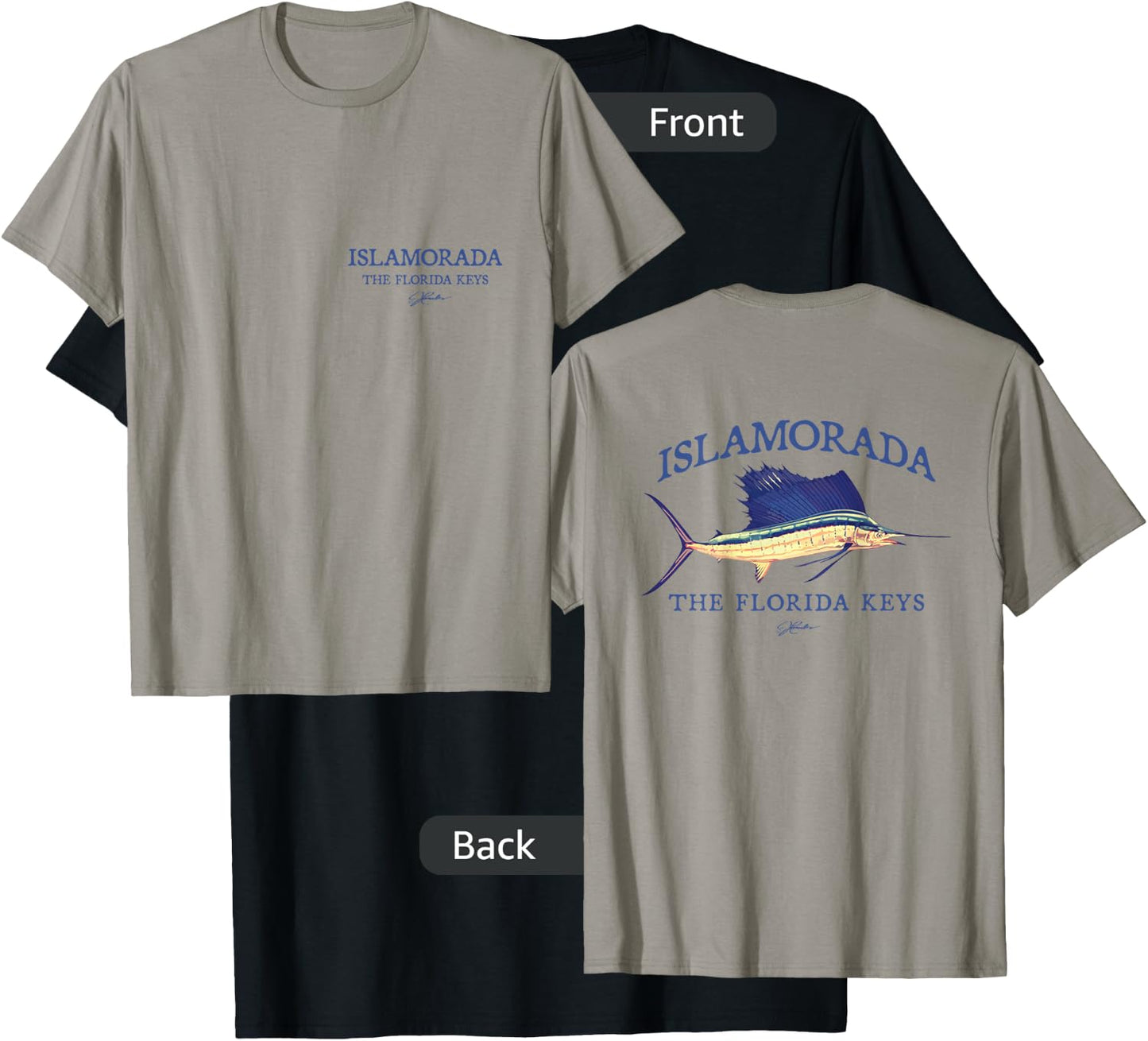 JCombs: Islamorada, FL, Sailfish (2-Sided) T-Shirt - T-Shirt | Black