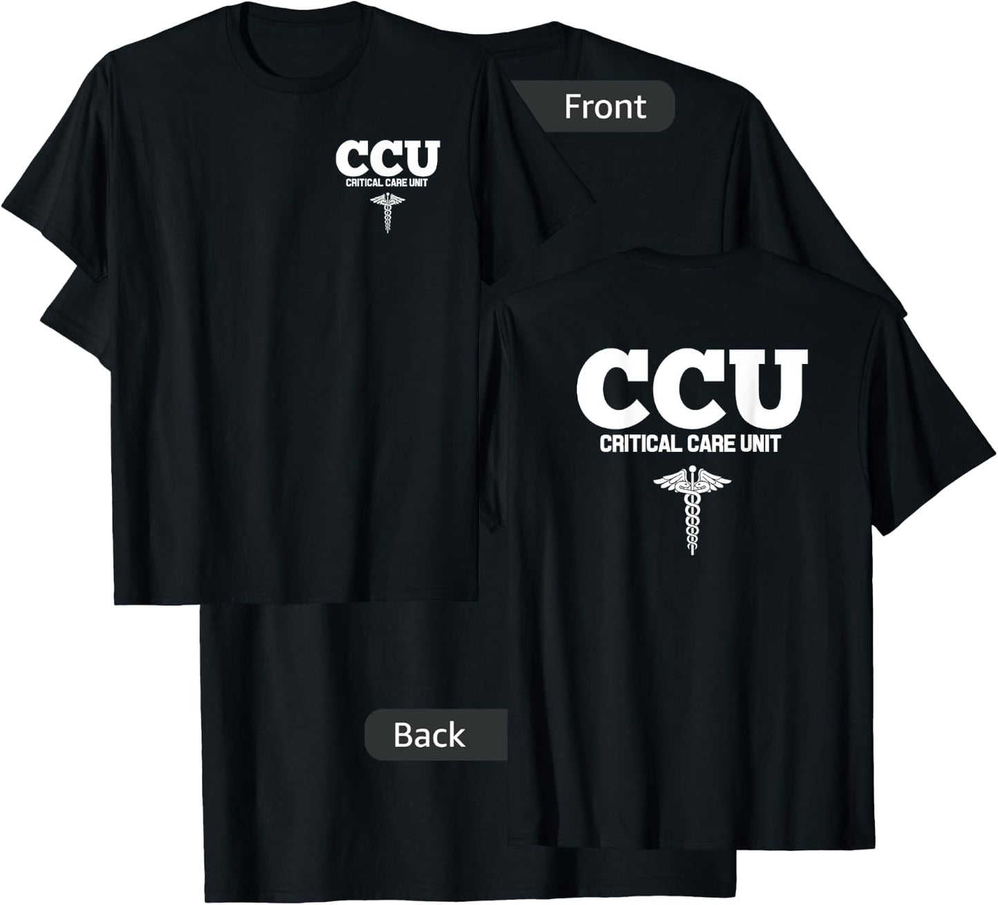 CCU Registered Nurse Critical & Cardiac Care Unit RN Staff T-Shirt - T-Shirt | Black