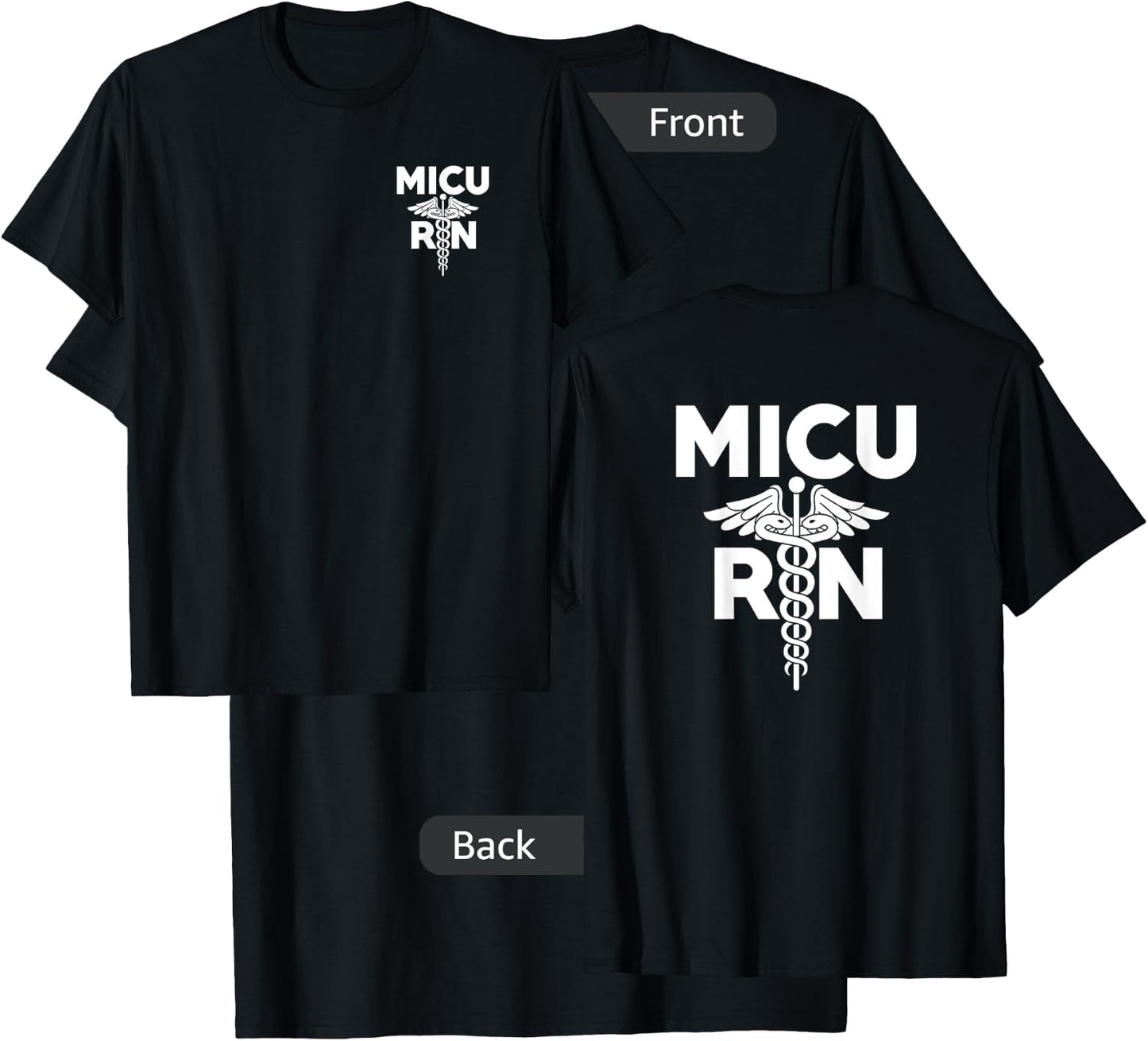 MICU Registered Nurse Intensive Care Unit RN Staff T-Shirt - T-Shirt | Black