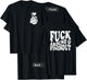 Funny Middle Finger Skeleton Front & Back Graphic T-Shirt - T-Shirt | Black