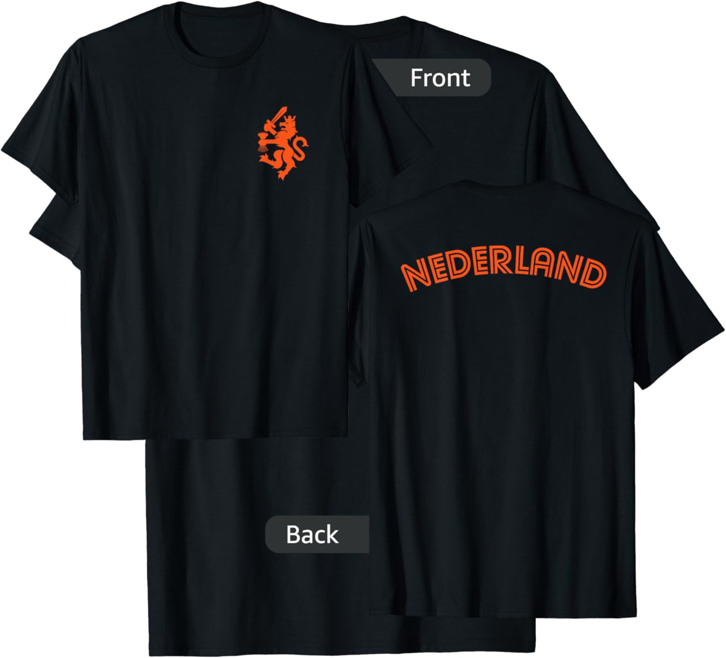 Netherlands Nederland Dutch Lion Retro Classic Country T-Shirt - T-Shirt | Black