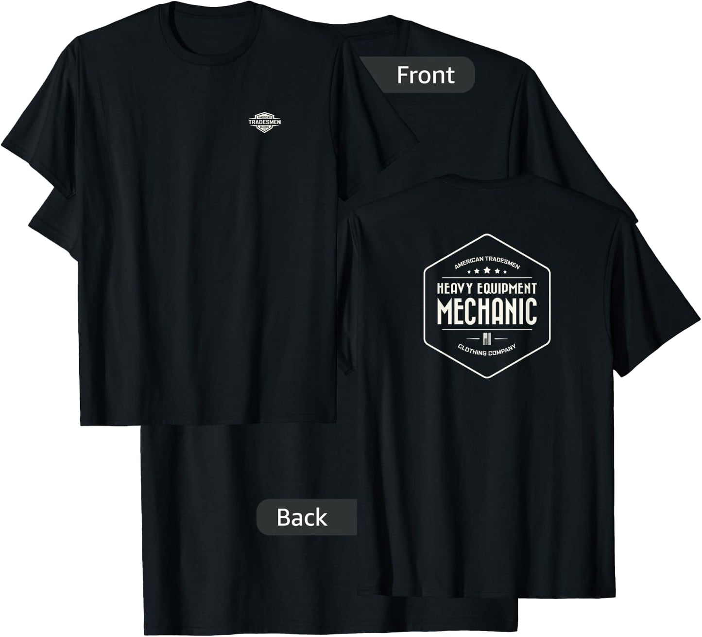 "Heavy Equipment Mechanic" with vintage white design T-Shirt - T-Shirt | Black