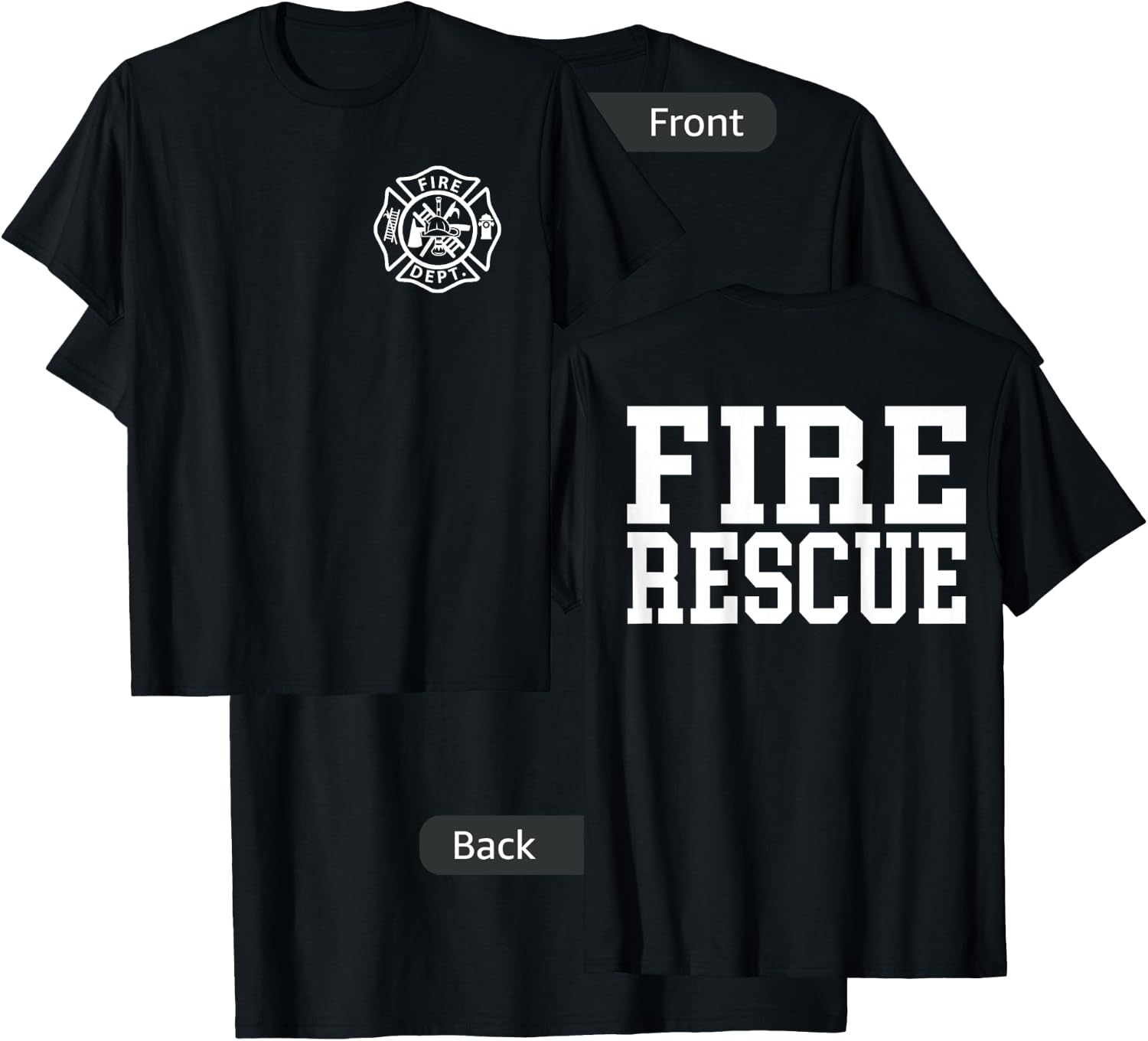 Fire Department Logo Uniform Fireman Symbol Firefighter Gear T-Shirt - T-Shirt | Black