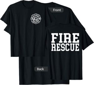 Fire Department Logo Uniform Fireman Symbol Firefighter Gear T-Shirt - T-Shirt | Black