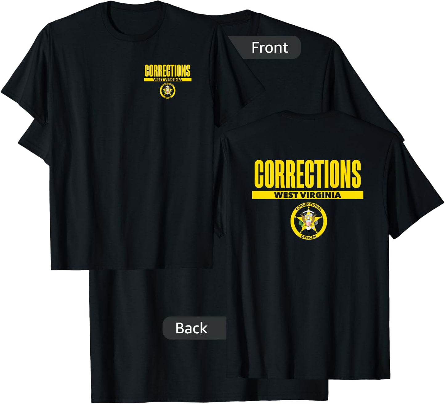 West Virginia Correctional Officer Thin Gray Line T-Shirt - T-Shirt | Black