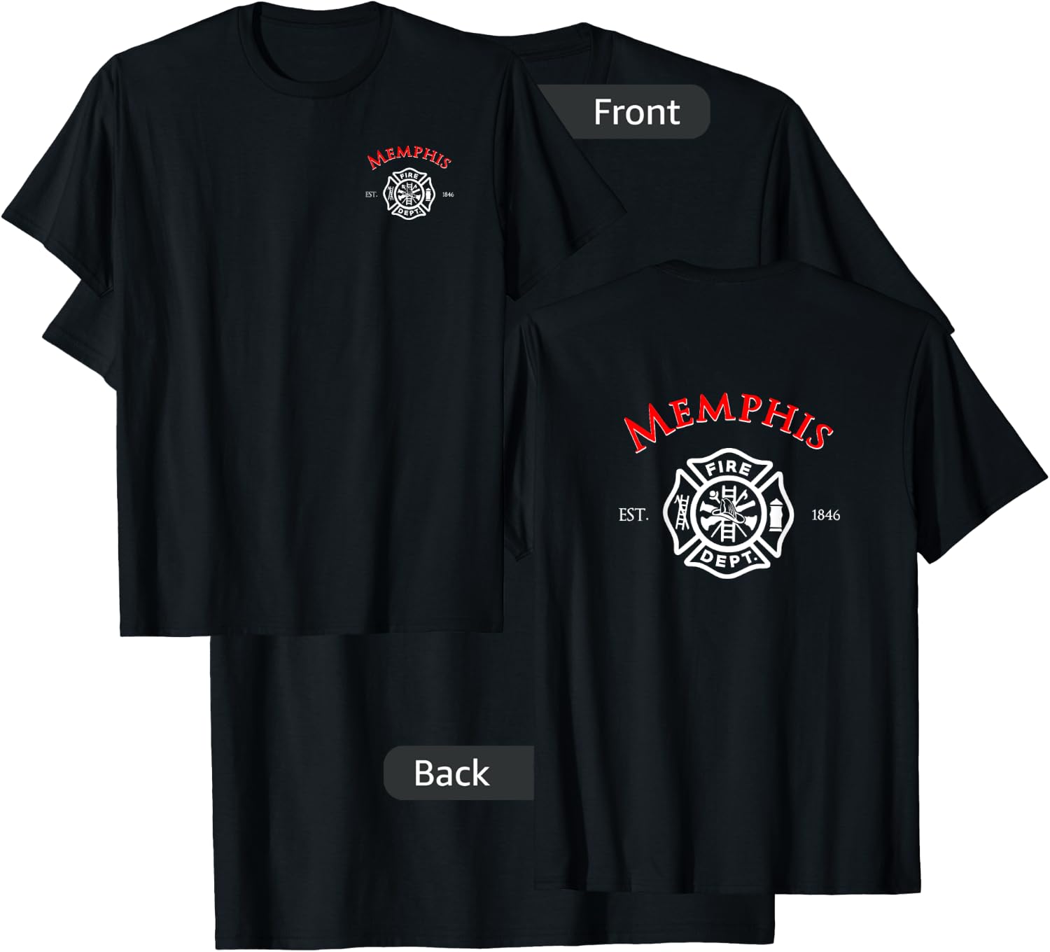 City of Memphis Fire Rescue Tennessee Firefighter T-Shirt - T-Shirt | Black