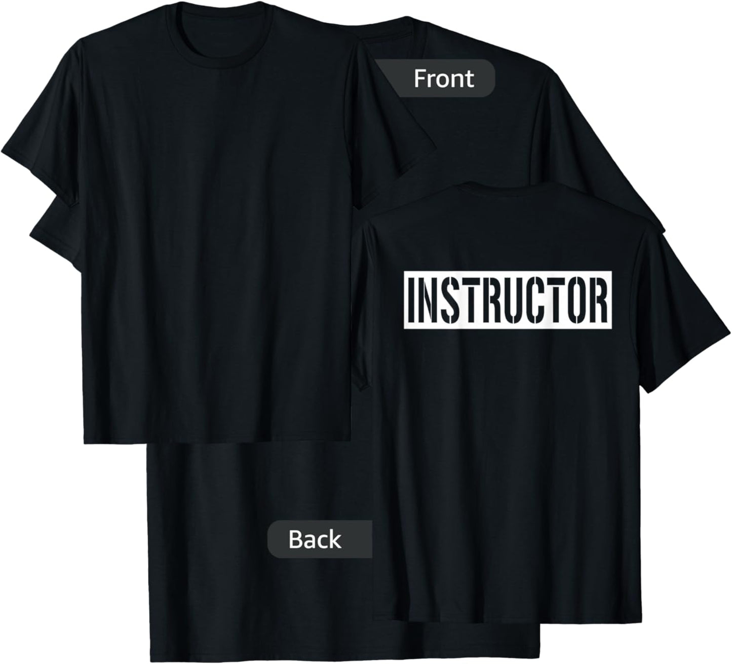 Instructor Shirt (Printed On Back Only) Work Office Teacher T-Shirt - T-Shirt | Black