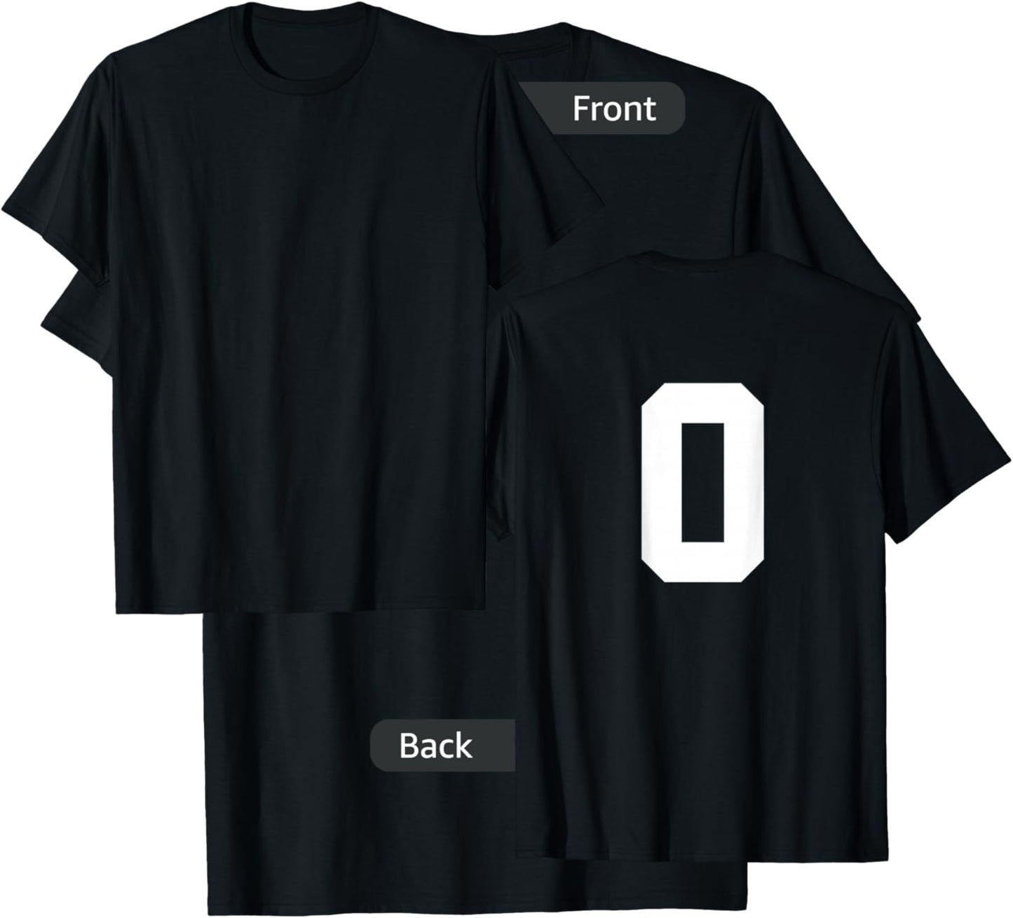 Number 0 (on Back) Sports Team Number Jersey T-Shirt - T-Shirt | Black