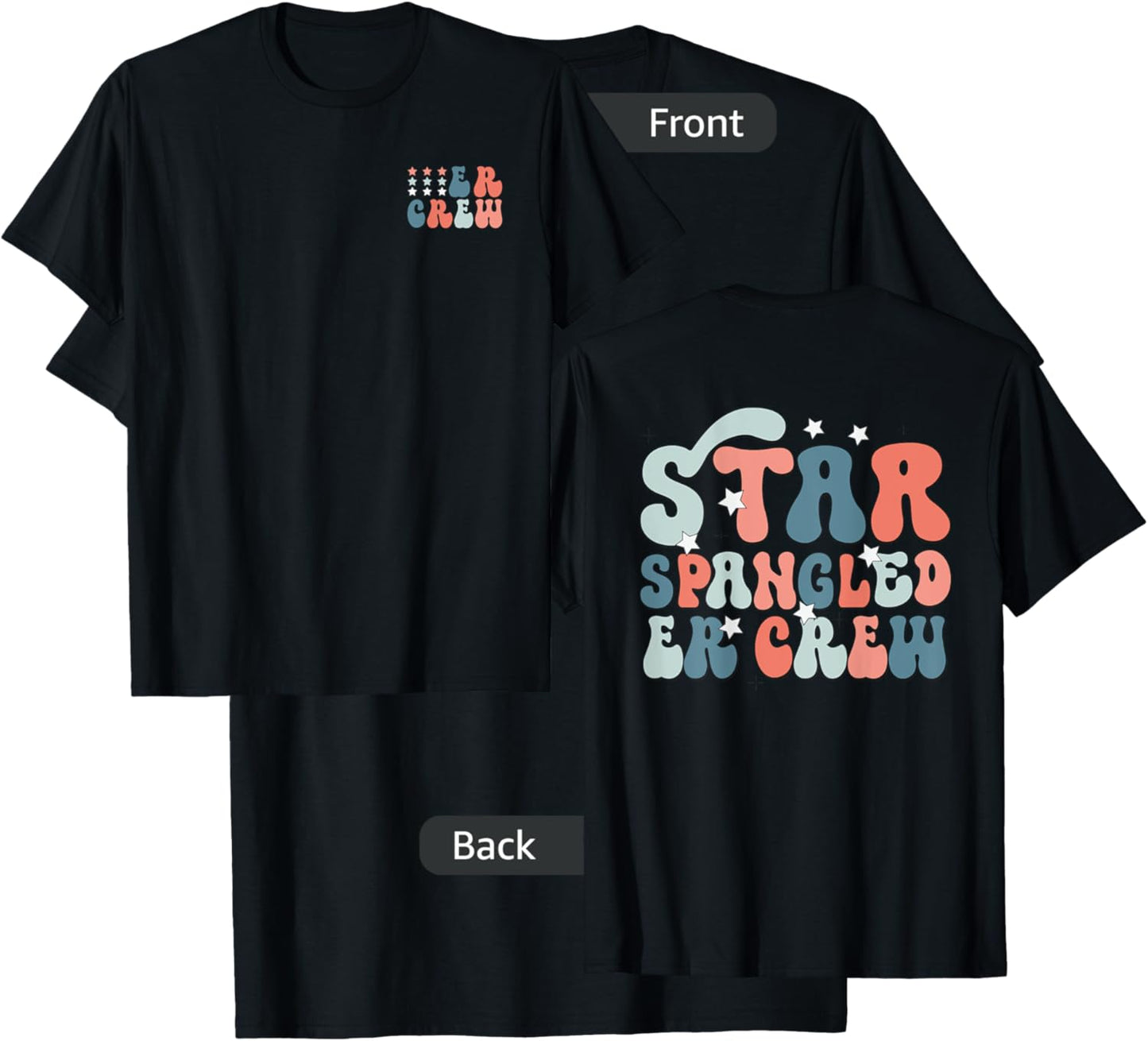ER Nurse 4th of July Red White Blue ER Ed Crew T-Shirt - T-Shirt | Black