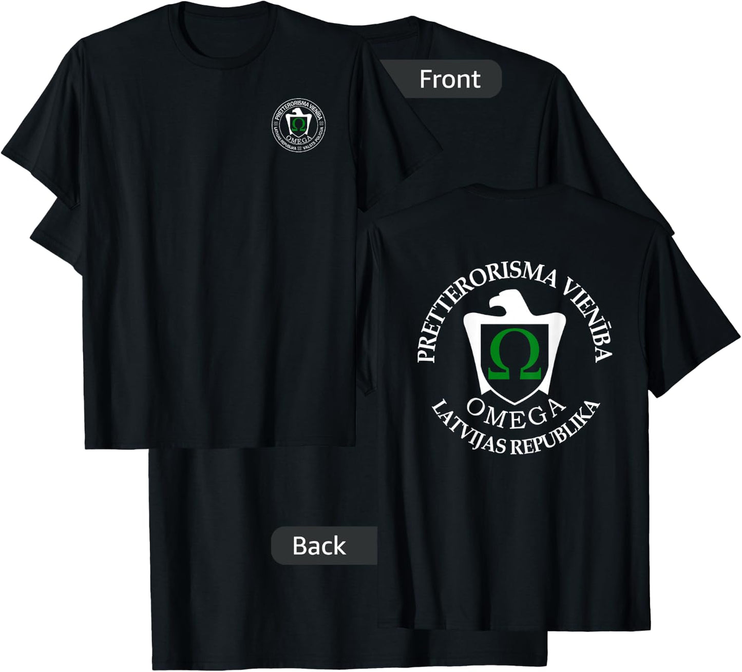 Omega Latvian Police Special Forces Swat T-Shirt - T-Shirt | Black
