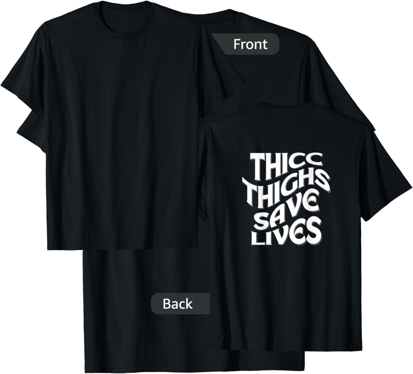 Funny 'THICC THIGHS SAVE LIVES' Gym Pump Cover for the Gym T-Shirt - T-Shirt | Black
